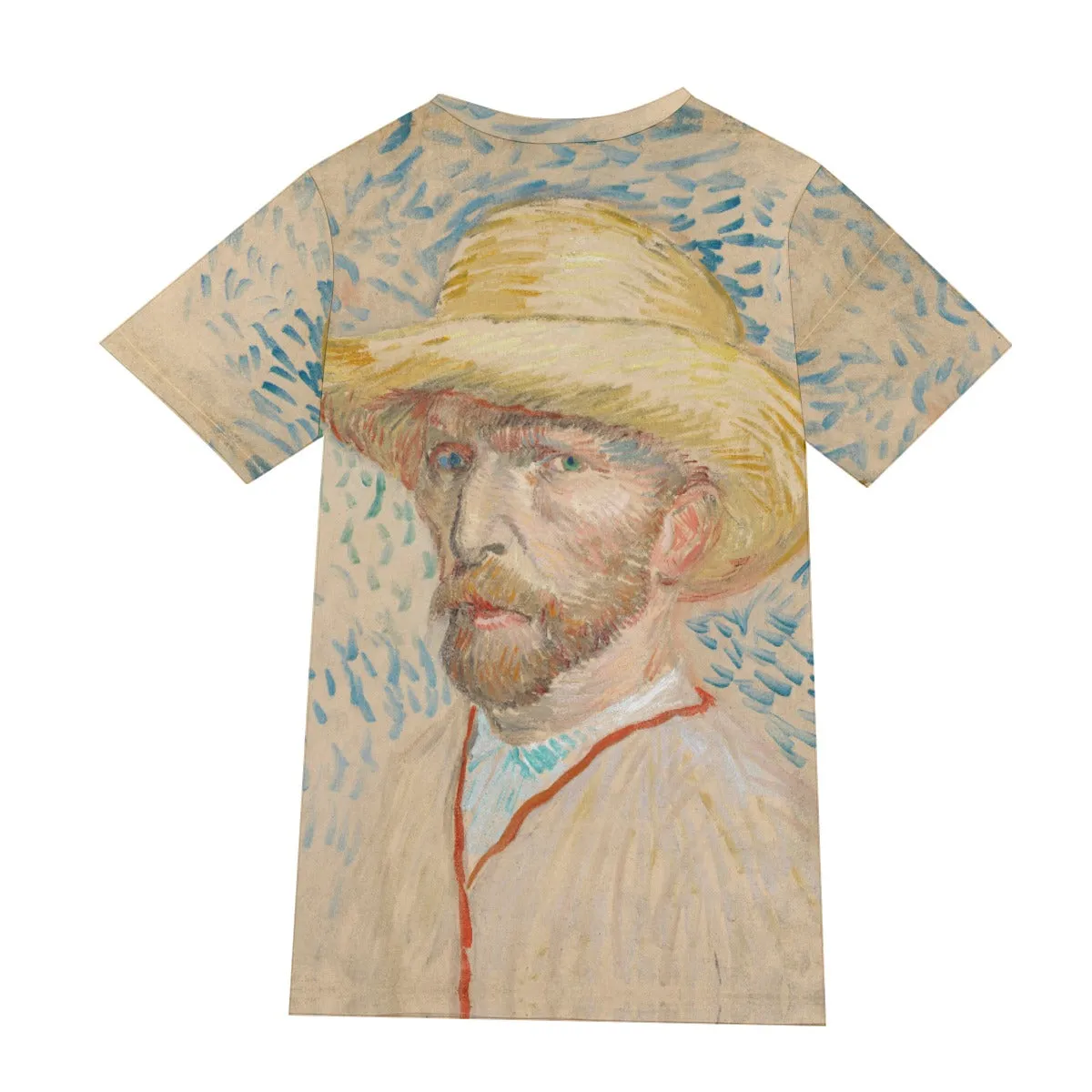 Self-Portrait with a Straw Hat by Vincent van Gogh T-Shirt - Image 2