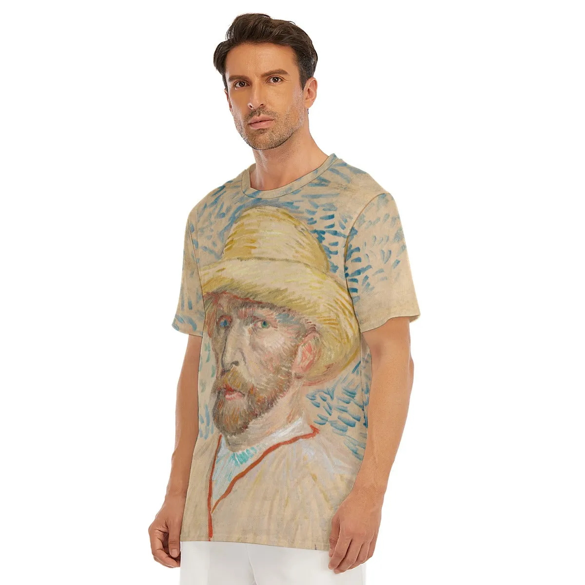 Self-Portrait with a Straw Hat by Vincent van Gogh T-Shirt - Image 6