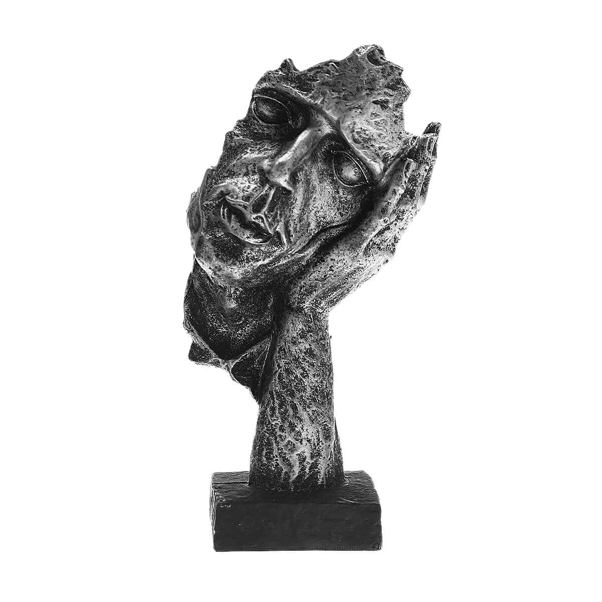 Silencer Thinker Listener Sculpture Figurine Silence Is Gold Modern Art - Image 11