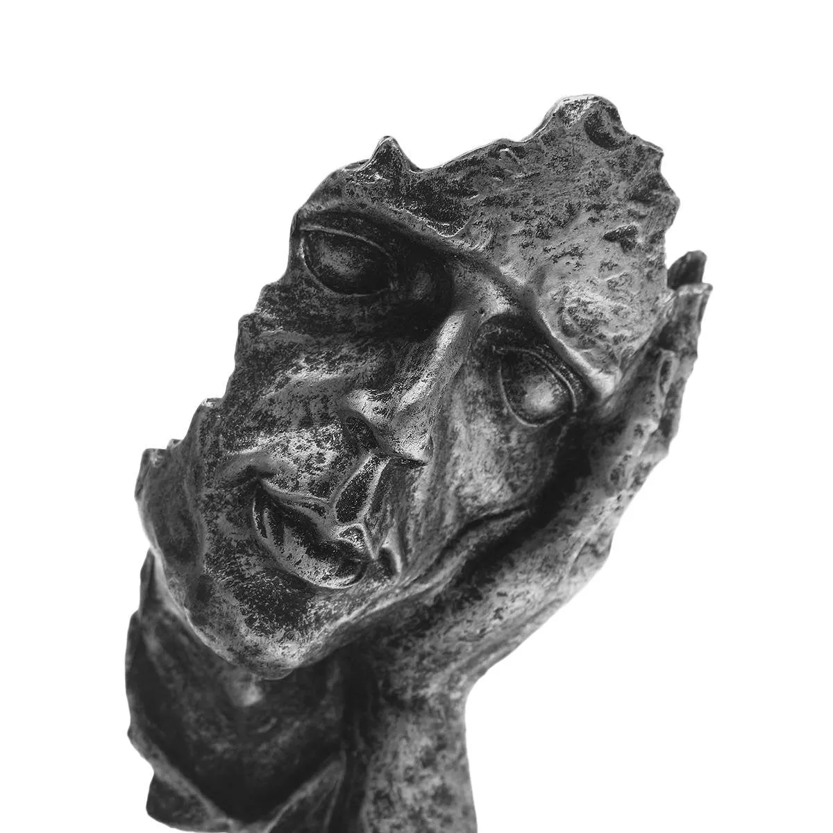Silencer Thinker Listener Sculpture Figurine Silence Is Gold Modern Art - Image 12