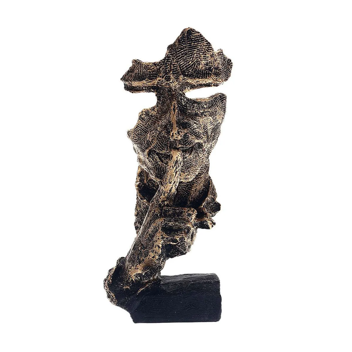 Silencer Thinker Listener Sculpture Figurine Silence Is Gold Modern Art - Image 3