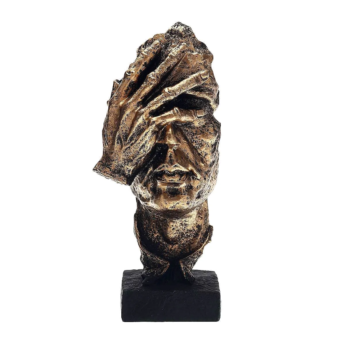 Silencer Thinker Listener Sculpture Figurine Silence Is Gold Modern Art - Image 4