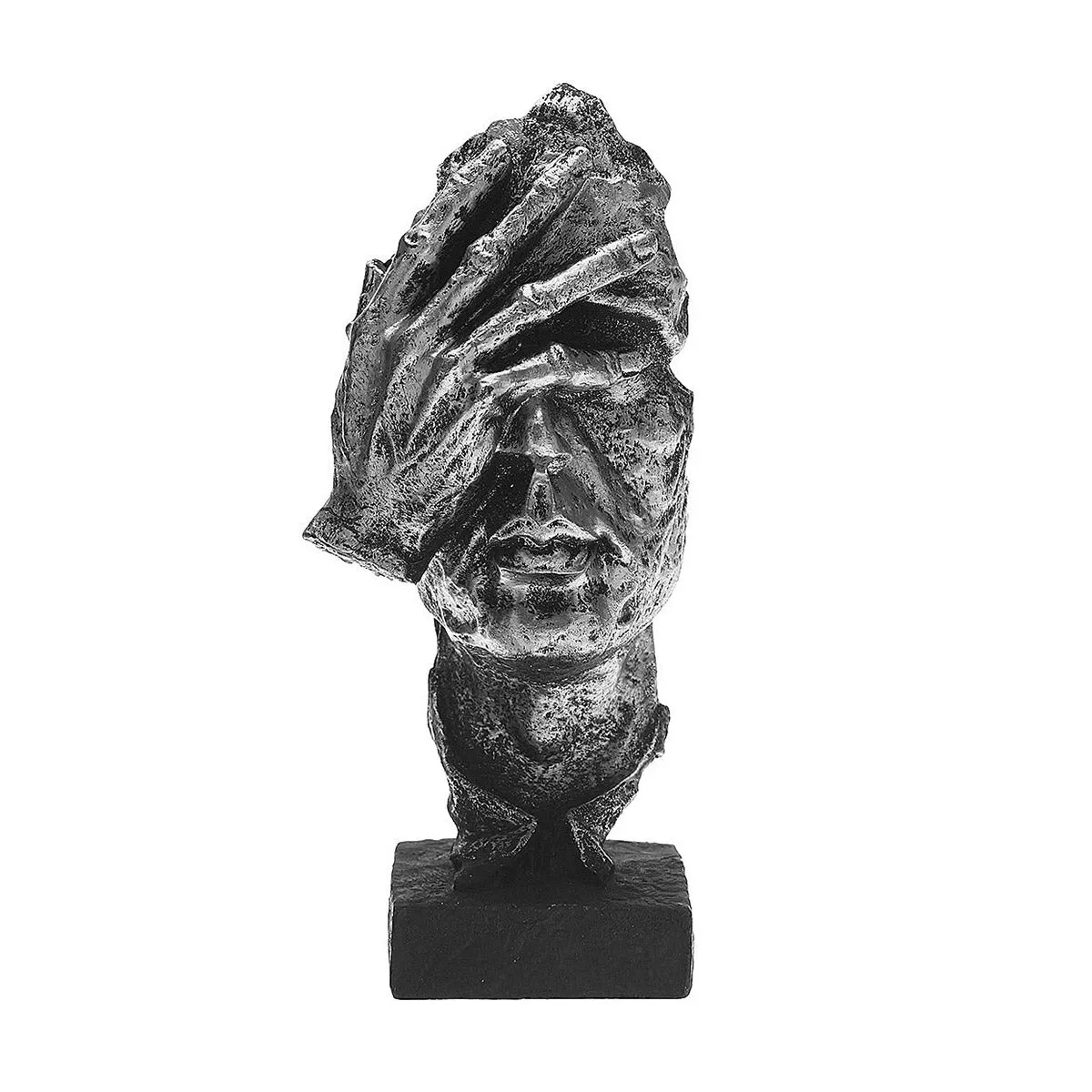 Silencer Thinker Listener Sculpture Figurine Silence Is Gold Modern Art - Image 9