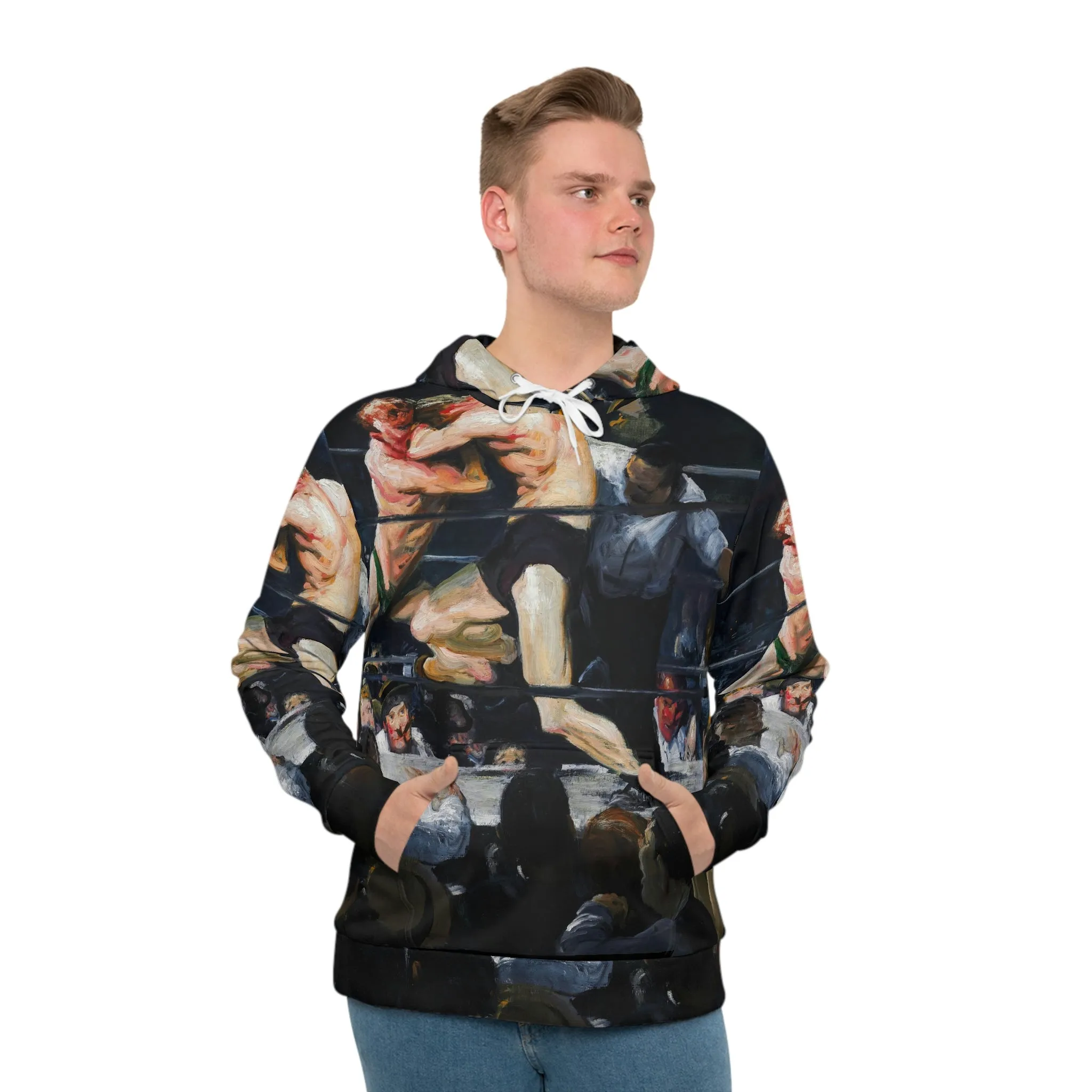 Stag at Sharkey's George Bellows Art Hoodie - Image 3