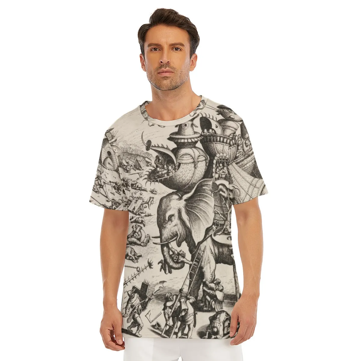 The Besieged Elephant by Hieronymus Bosch T-Shirt - Image 4