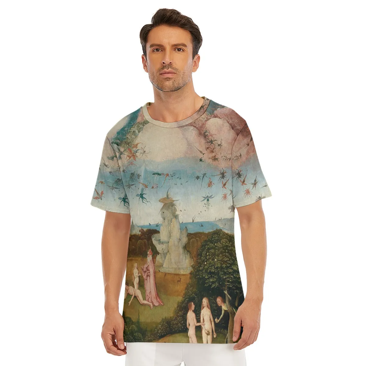 The Haywain Triptych Left Pannel by Hieronymus Bosch T-Shirt - Image 2