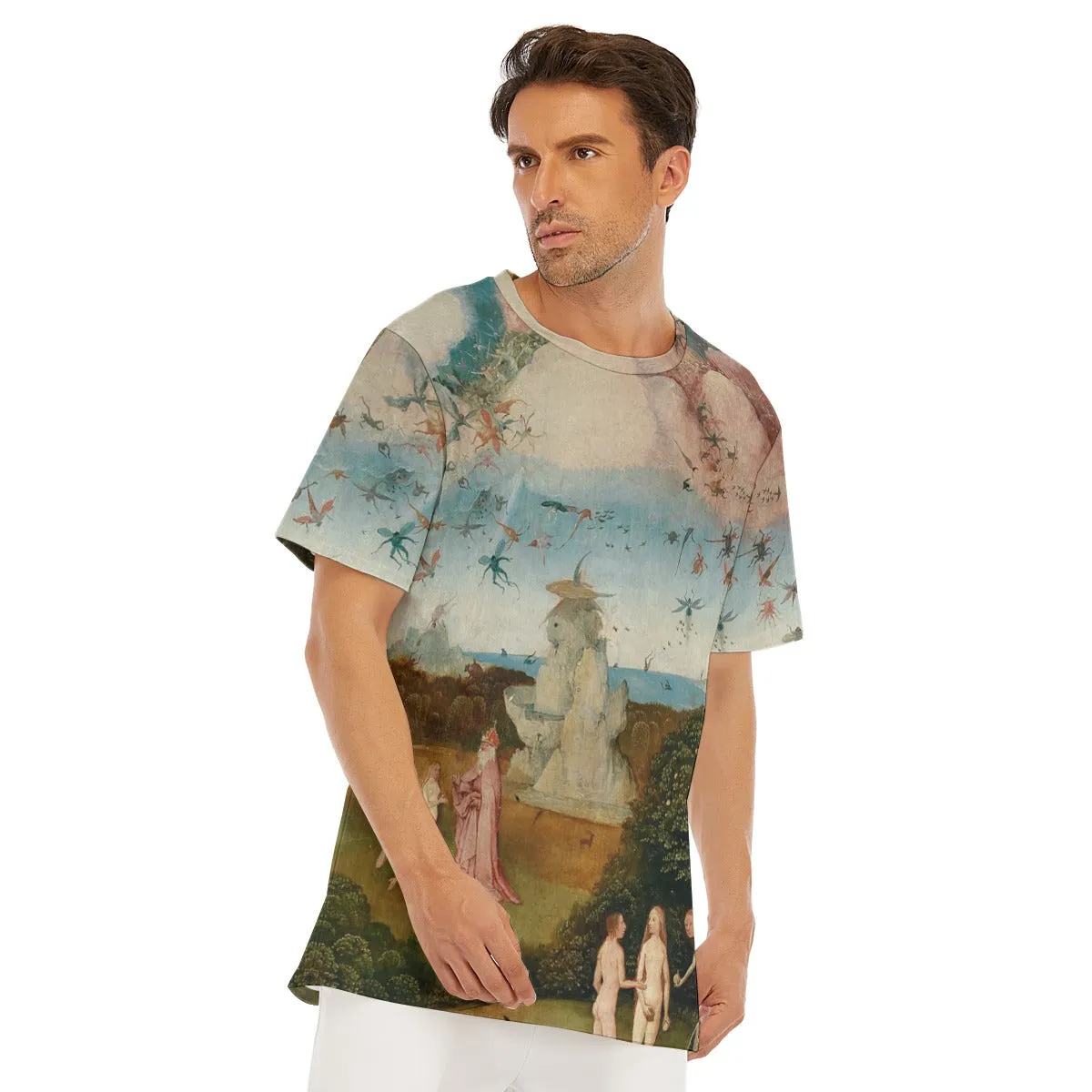 The Haywain Triptych Left Pannel by Hieronymus Bosch T-Shirt - Image 3