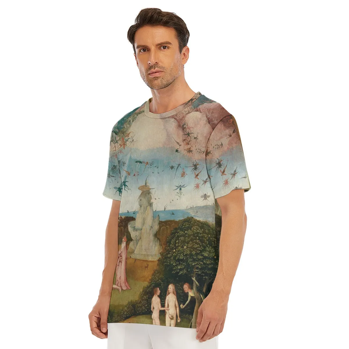The Haywain Triptych Left Pannel by Hieronymus Bosch T-Shirt - Image 4