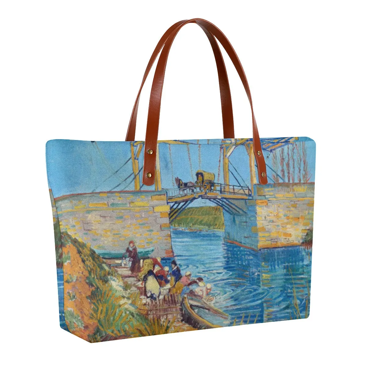 The Langlois Bridge at Arles with Women Washing Tote Bag - Image 2