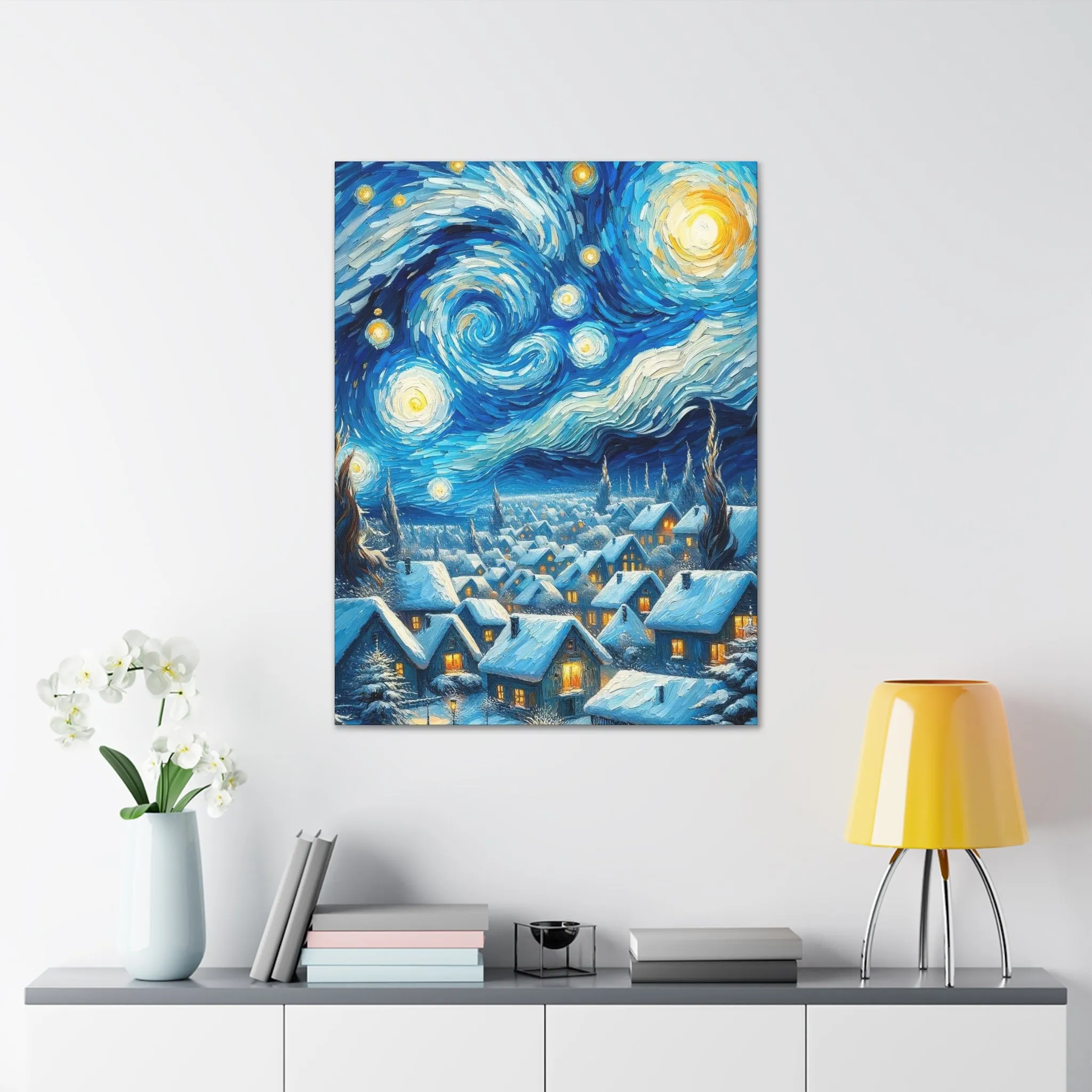 The Starry Night White Christmas by Van Gogh Gallery Wraps - Image 10
