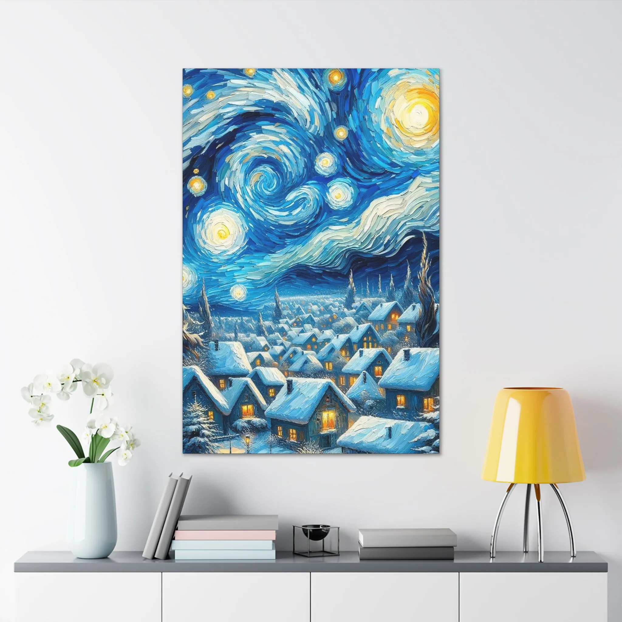 The Starry Night White Christmas by Van Gogh Gallery Wraps - Image 12