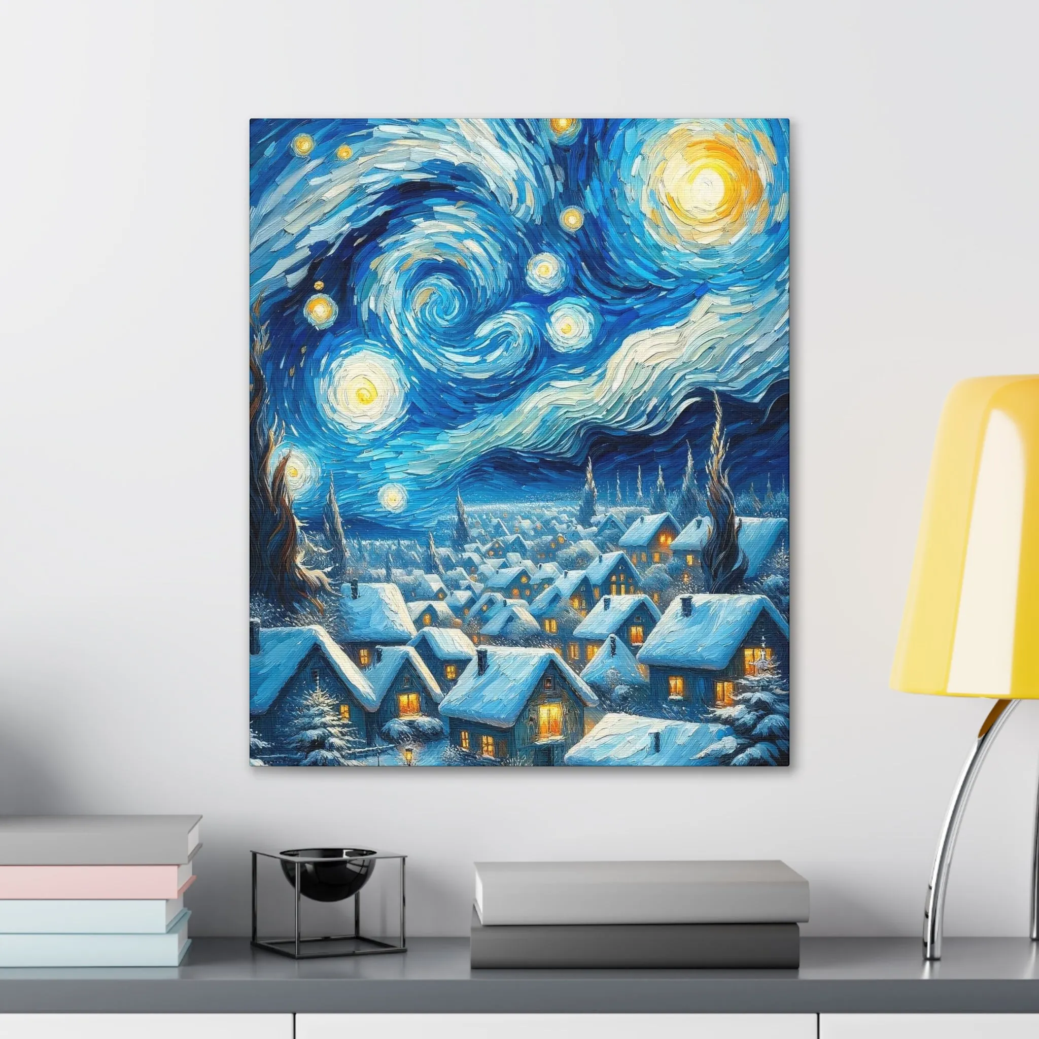 The Starry Night White Christmas by Van Gogh Gallery Wraps - Image 2