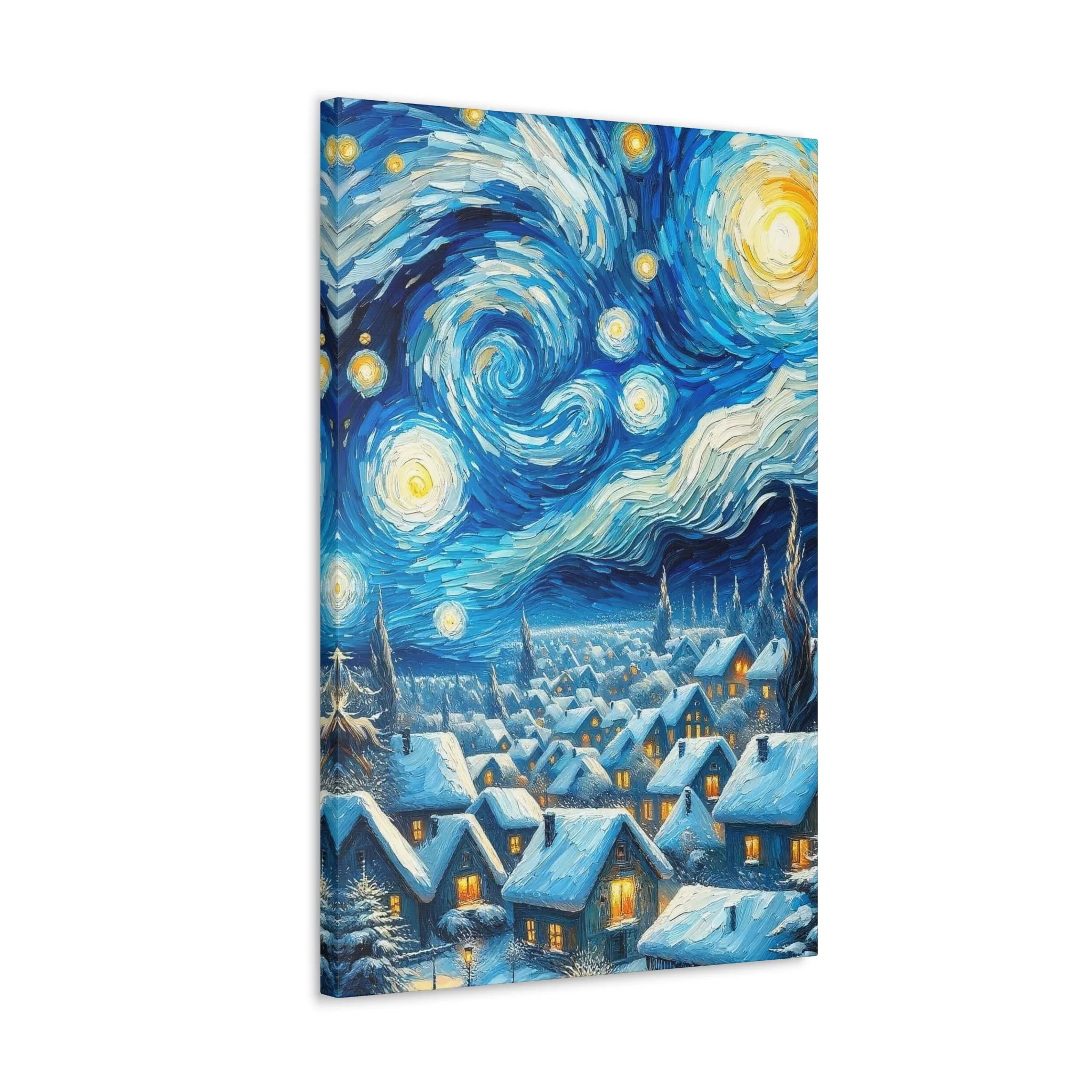 The Starry Night White Christmas by Van Gogh Gallery Wraps - Image 3