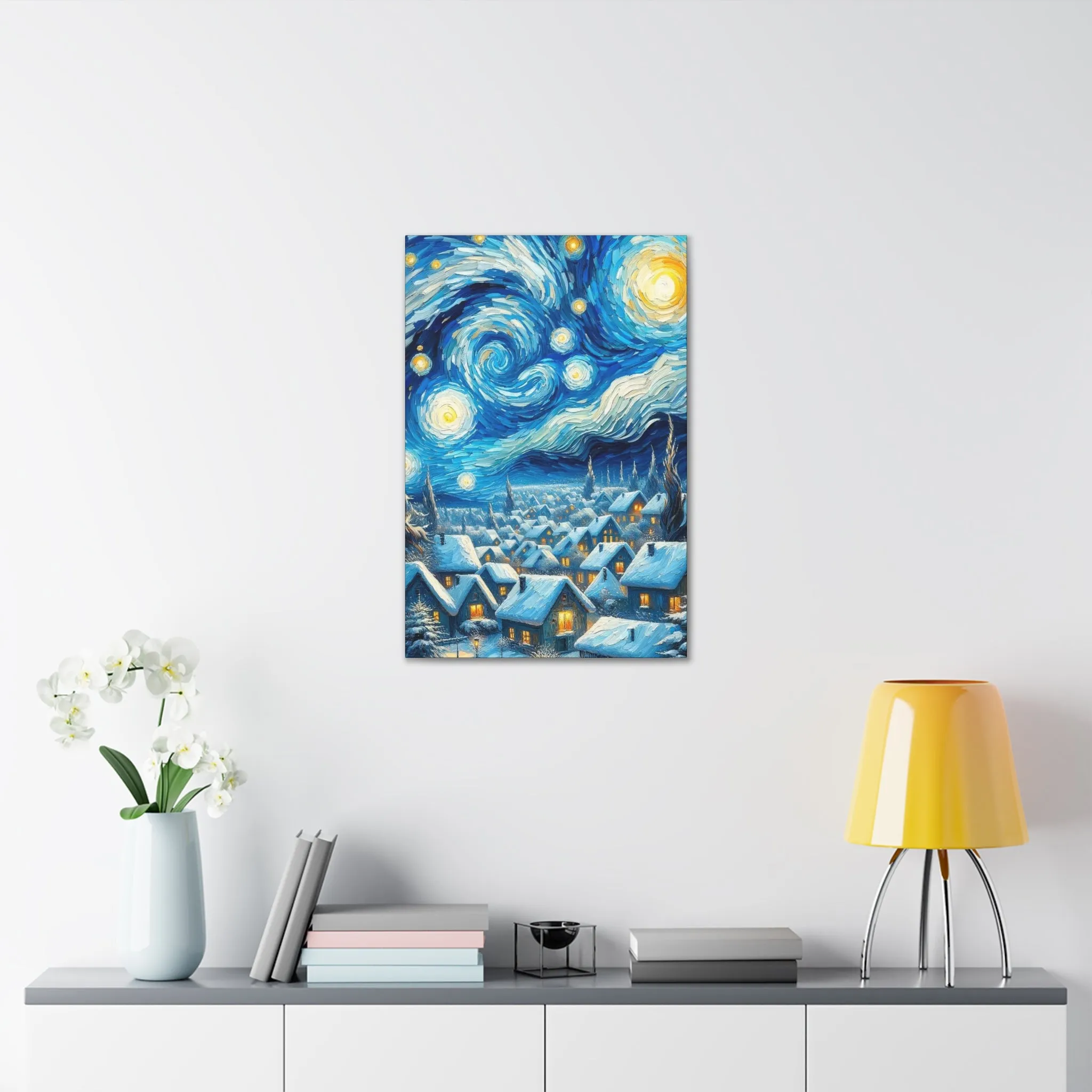 The Starry Night White Christmas by Van Gogh Gallery Wraps - Image 4