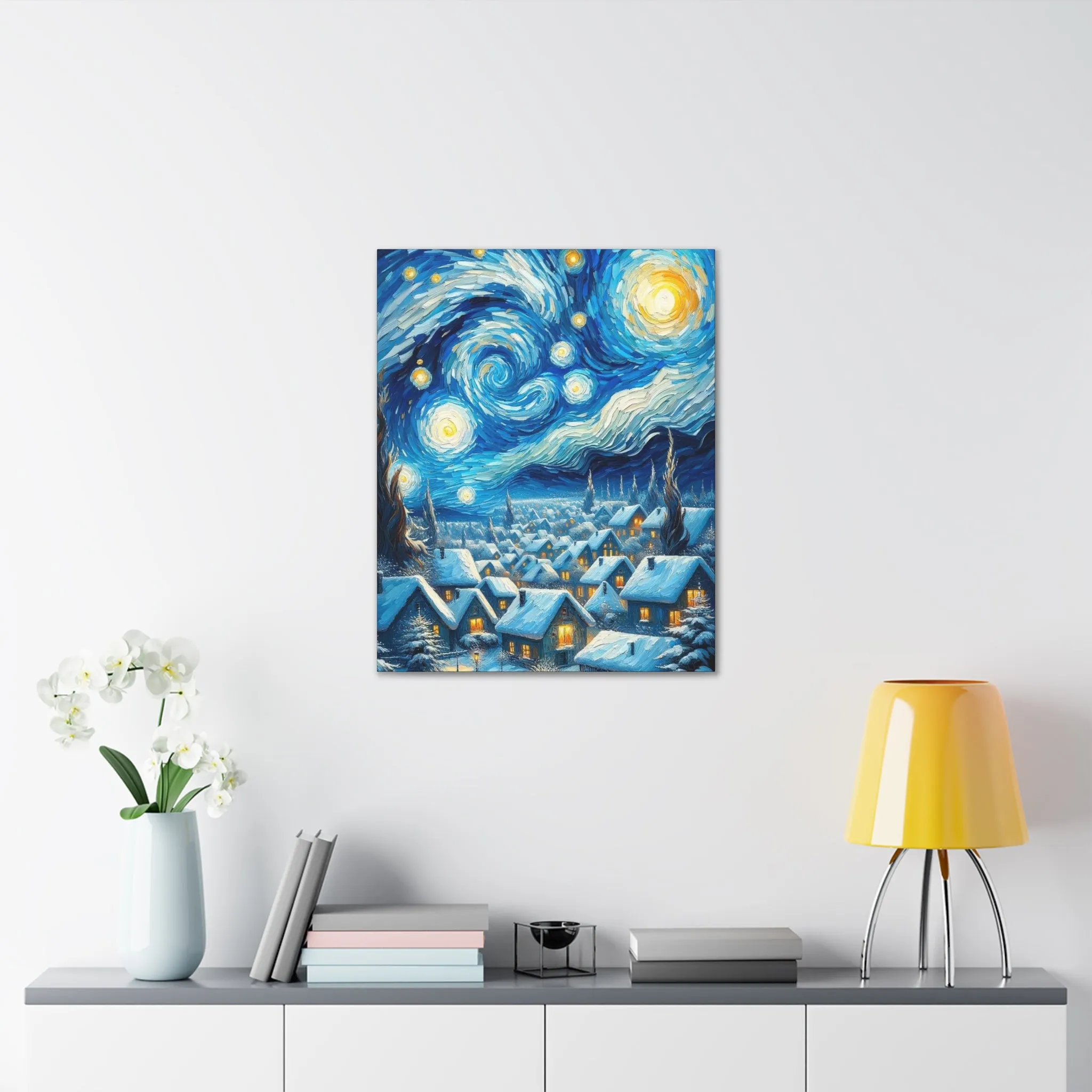 The Starry Night White Christmas by Van Gogh Gallery Wraps - Image 6