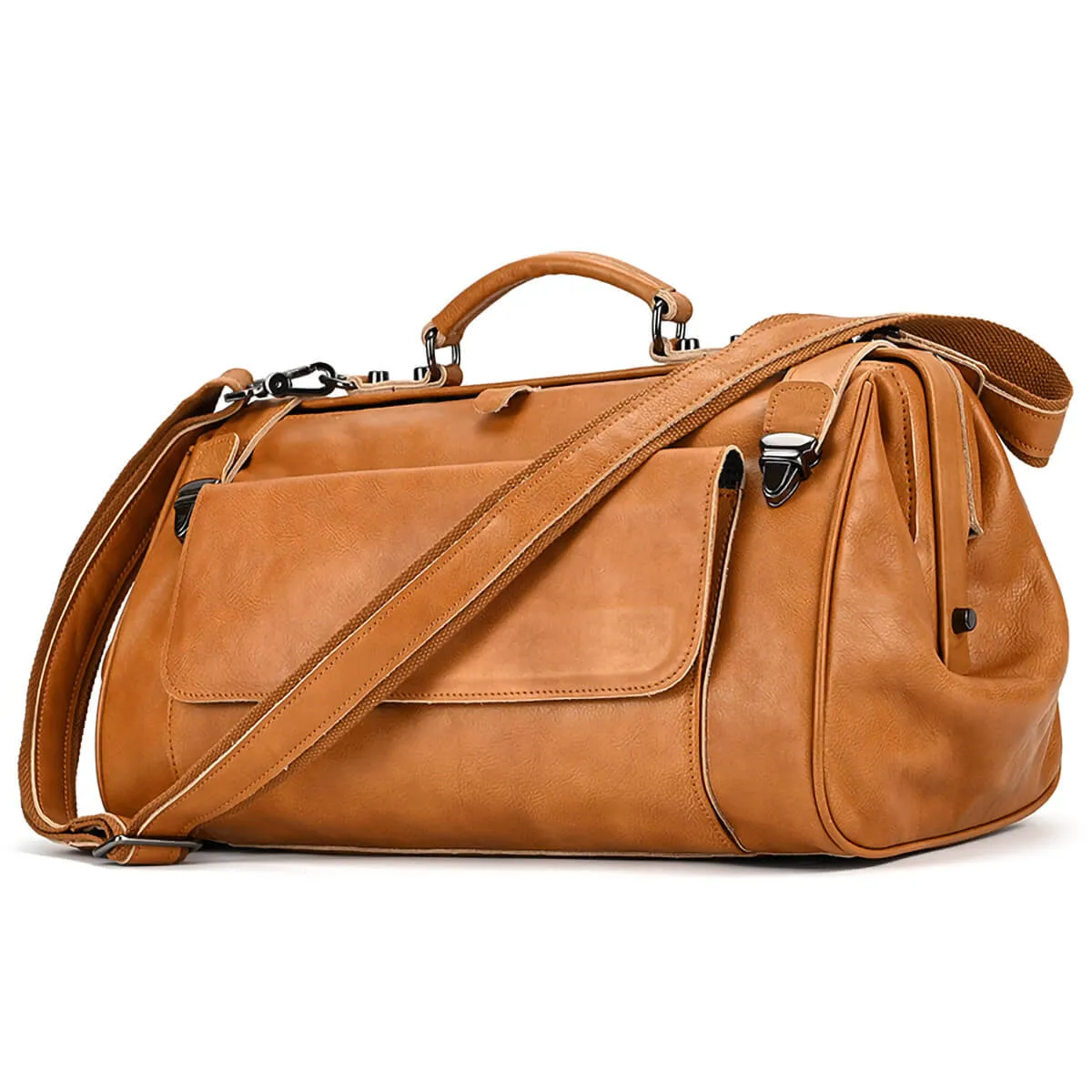 Top Quality Travel Genuine Leather Duffle Bag - Image 12