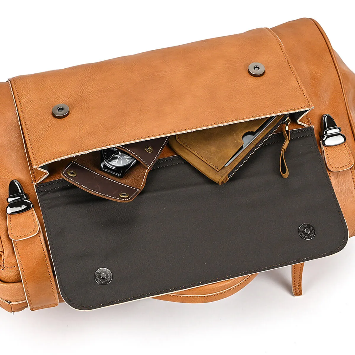 Top Quality Travel Genuine Leather Duffle Bag - Image 18