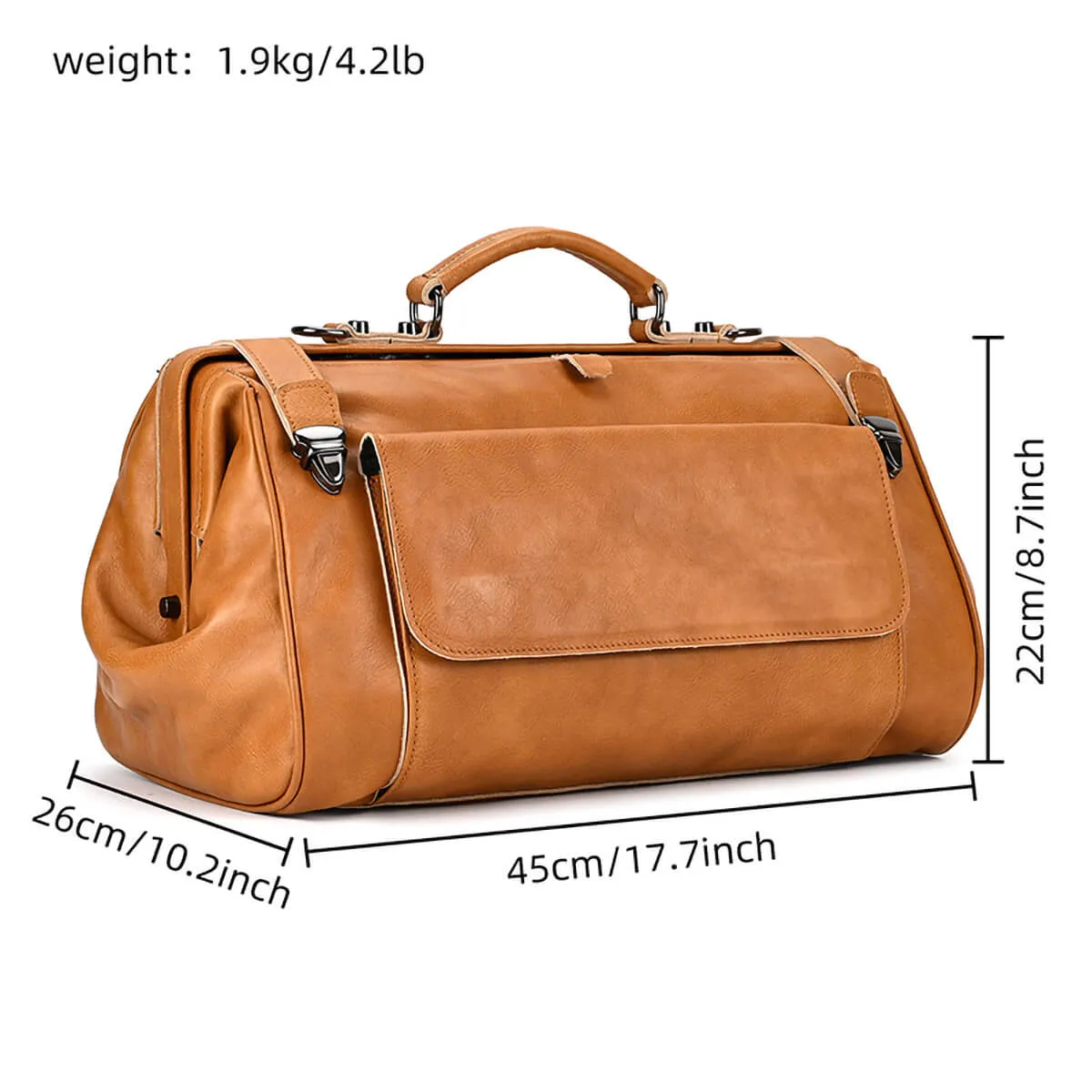 Top Quality Travel Genuine Leather Duffle Bag - Image 22