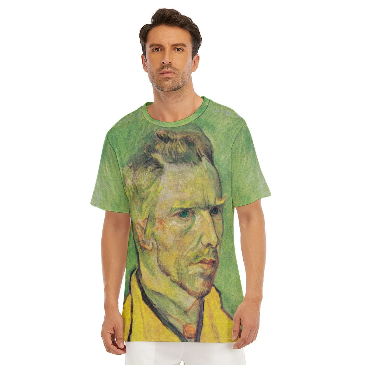 Vincent van Gogh's Self-Portrait on Green T-Shirt - Image 4
