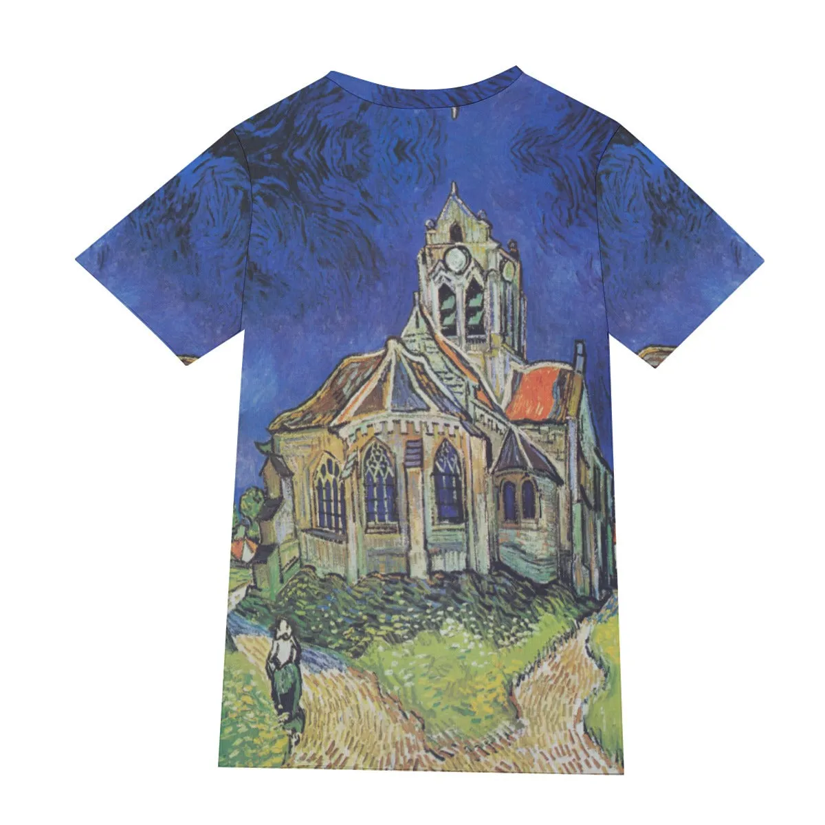 Vincent van Gogh's The Church at Auvers T-Shirt - Image 2