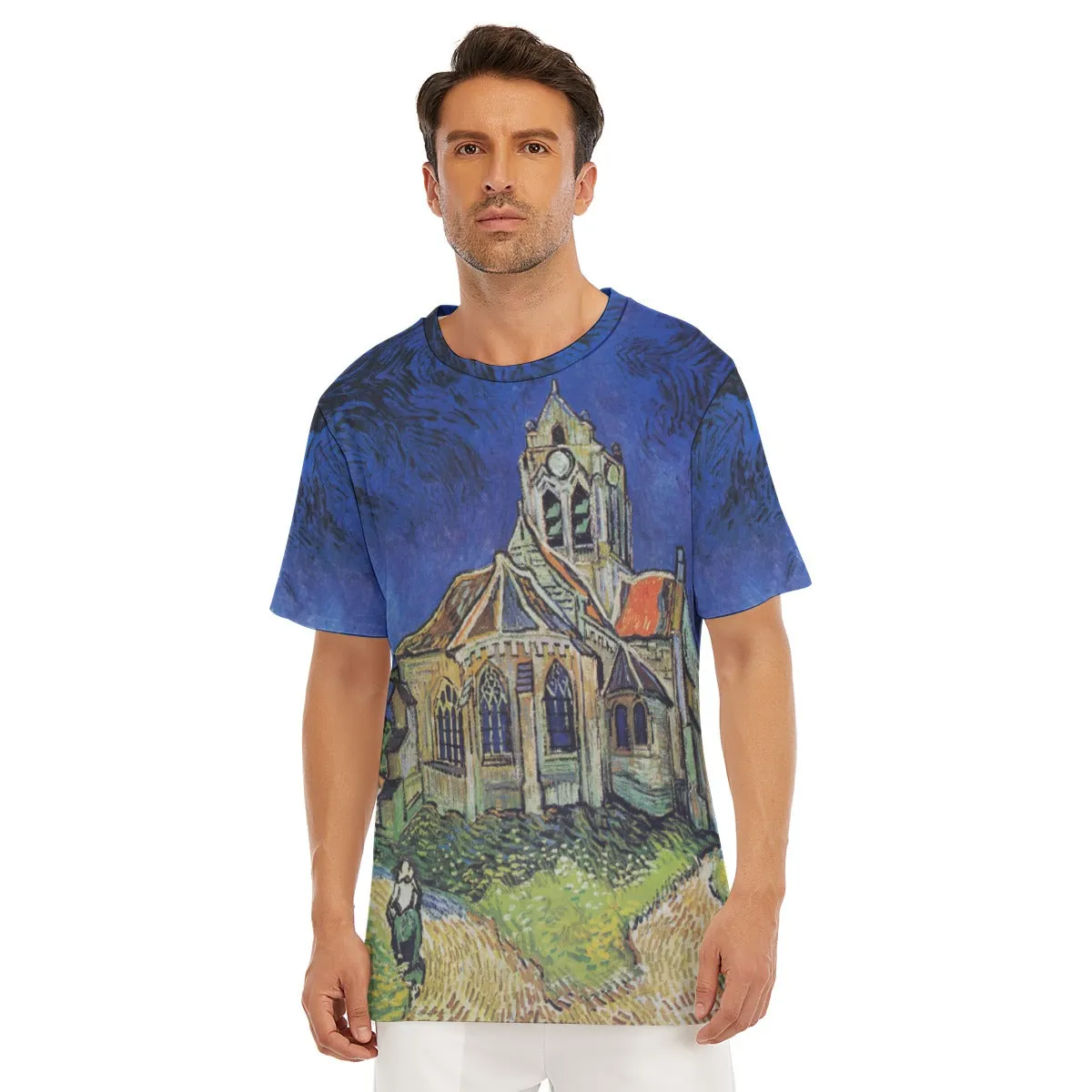 Vincent van Gogh's The Church at Auvers T-Shirt - Image 4