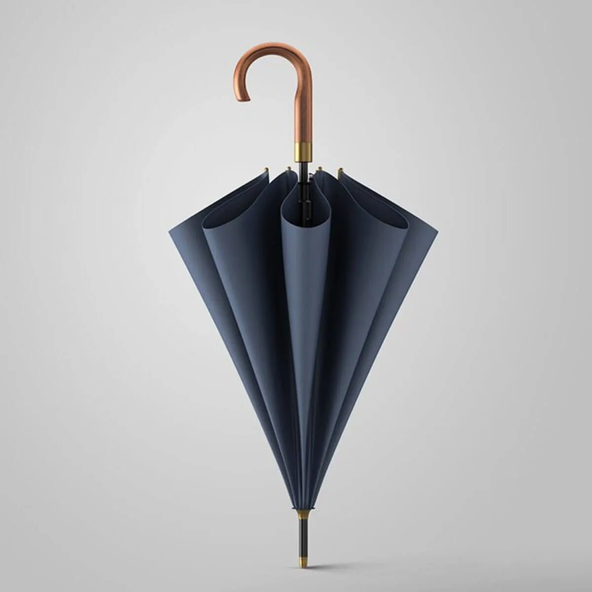 Vintage Wooden Long Business Umbrella - Image 12