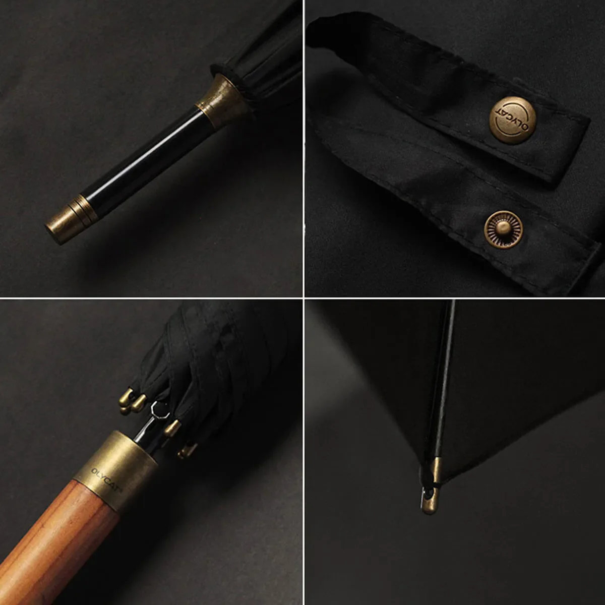 Vintage Wooden Long Business Umbrella - Image 21