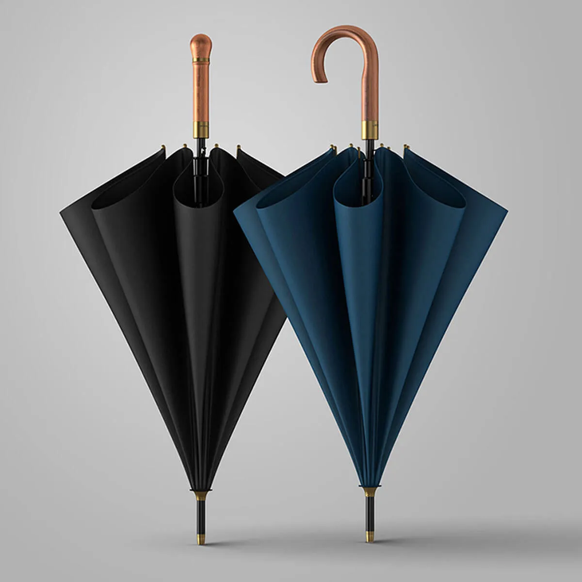 Vintage Wooden Long Business Umbrella - Image 5