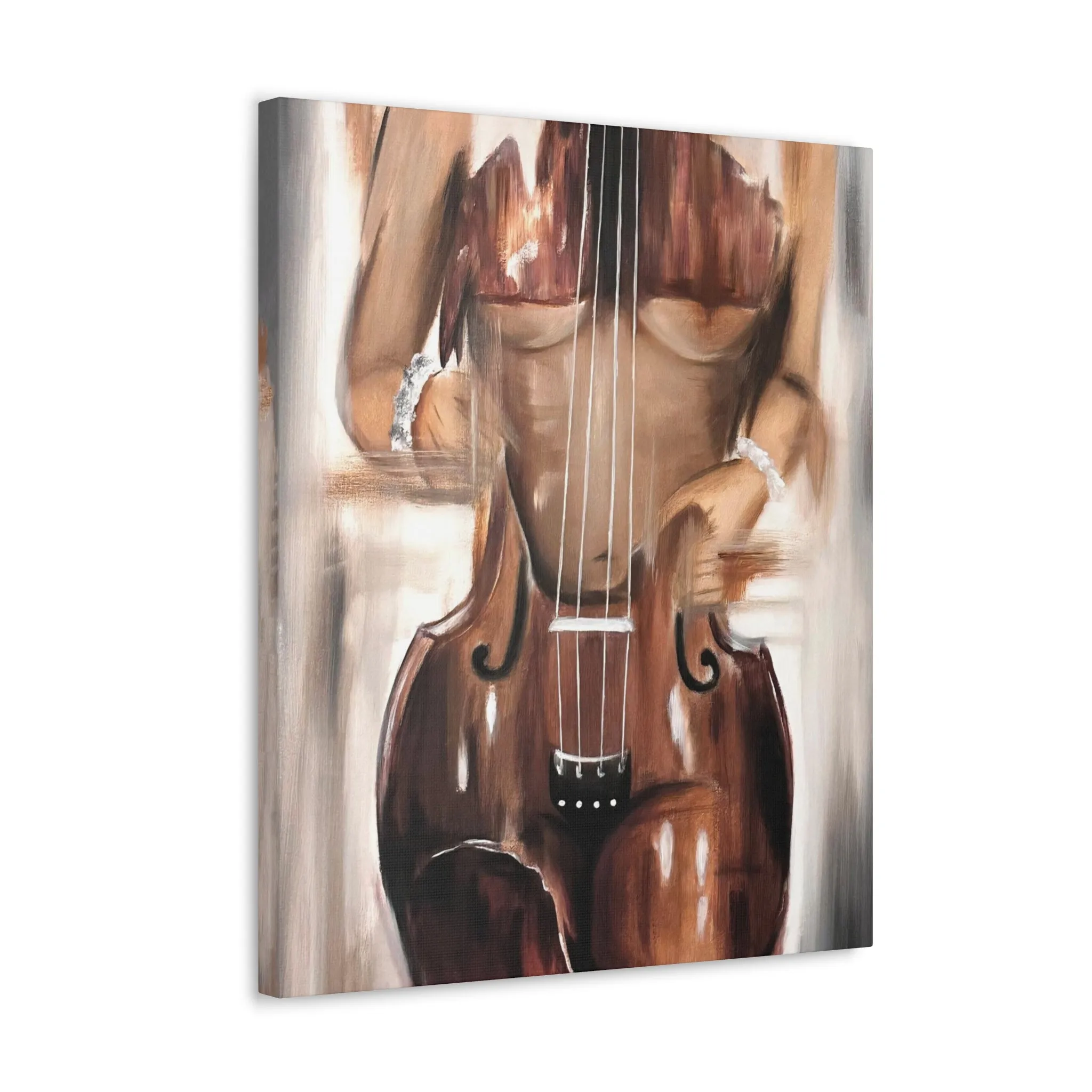 Violin Abstract Painting Elegant Woman Canvas Gallery Wraps