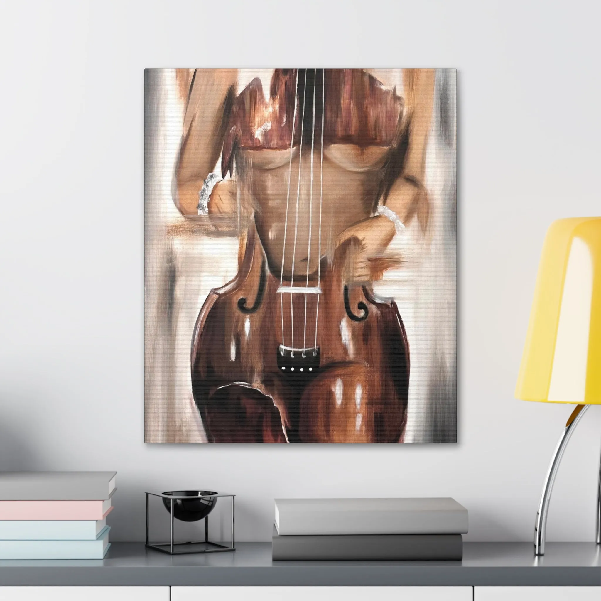 Violin Abstract Painting Elegant Woman Canvas Gallery Wraps - Image 2