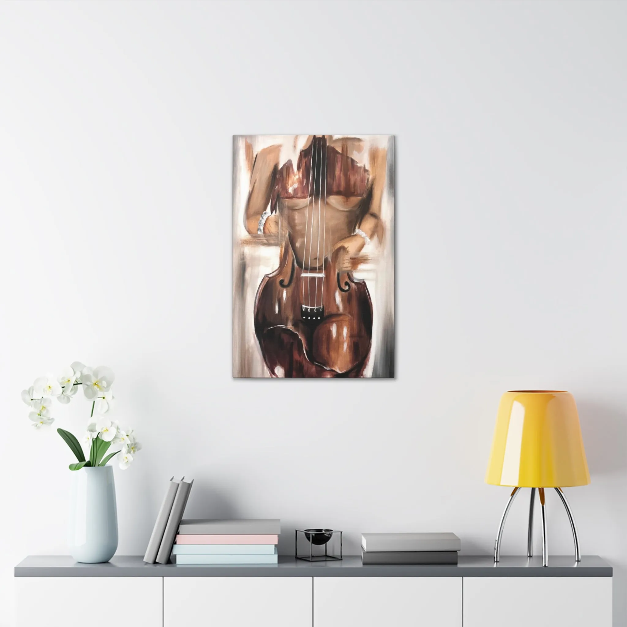 Violin Abstract Painting Elegant Woman Canvas Gallery Wraps - Image 4