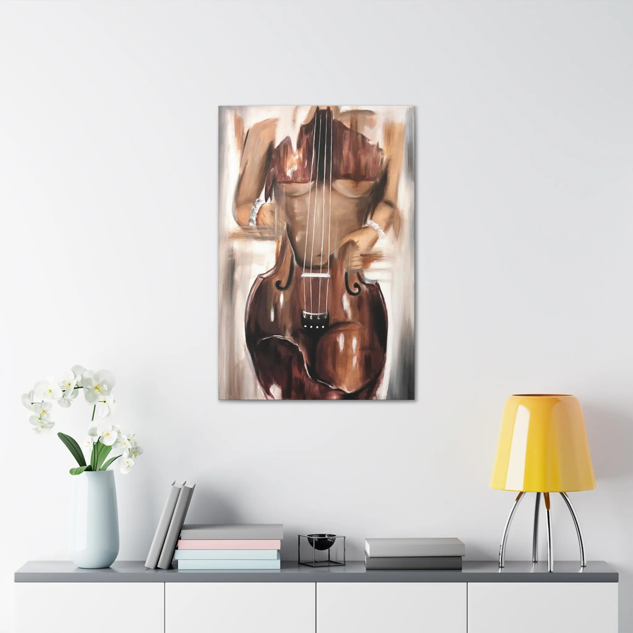 Violin Abstract Painting Elegant Woman Canvas Gallery Wraps - Image 8