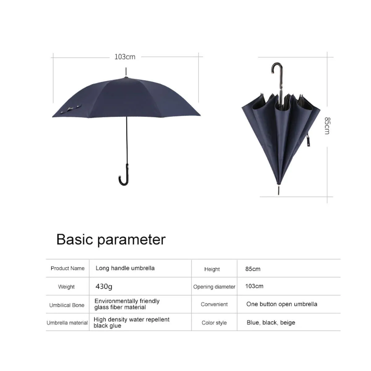Women Long Automatic Fiberglass Umbrella - Image 12